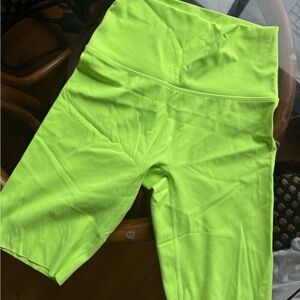 aerie Neon Lime High-Rise Bike Shorts